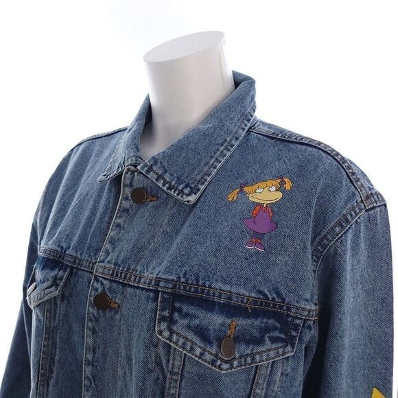 Nickelodeon Women's L Rugrats Long Sleeve Button Blue Jean Jacket Born in the 90 - Picture 4 of 9